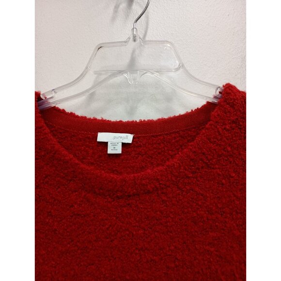 J.Jill Pure Jill Womens Wool Blend Sweater Medium Petite Red Pullover Timeless - Picture 2 of 8